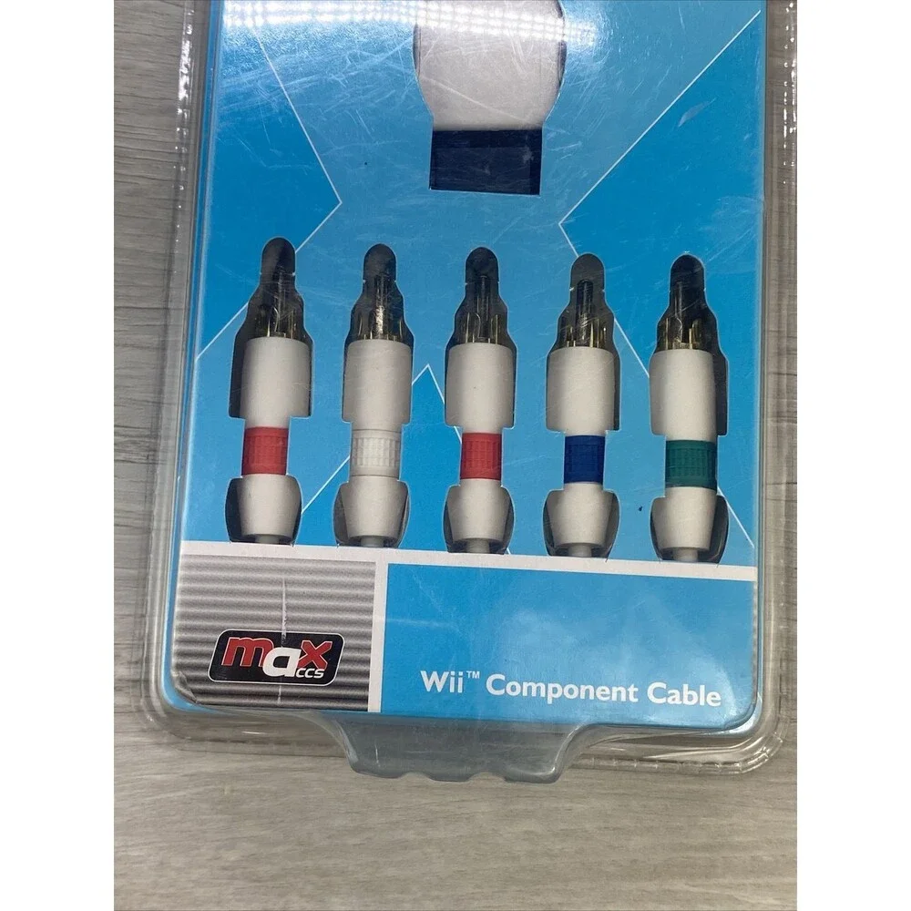 MaxAccs White Wired HDTV AV Audio Video Component Cable for Wii
